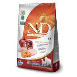 FARMINA N&D PUMPKIN GRAIN FREE CANINE CHICKEN & POMEGRANATE ADULT MEDIUM & MAXI 12KG