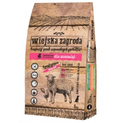 WIEJSKA ZAGRODA JAGNIĘCINA ZE SZPINAKIEM DLA SZCZENIĄT (CHRUPKI S) 9KG