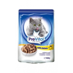PREVITAL  KAWAŁKI Z KURCZAKIEM SASZETKA 100G