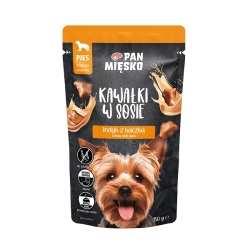 Pan Mięsko Karma mokra dla psa Kawałki w sosie Indyk z kaczką (dorosły) 150g