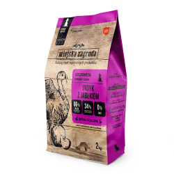 WIEJSKA ZAGRODA INDYK Z JABŁKIEM DLA SZCZENIĄT (CHRUPKI M) 2 KG