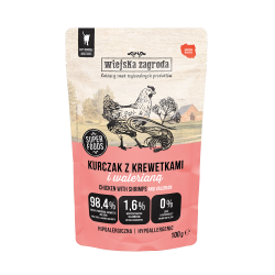 Wiejska Zagroda Karma mokra dla kota Kurczak z krewetkami i walerianą (dorosły) 100g