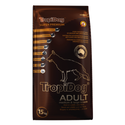 TropiDog Super Premium – duże i średnie rasy bogata w jagnięcinę 15kg